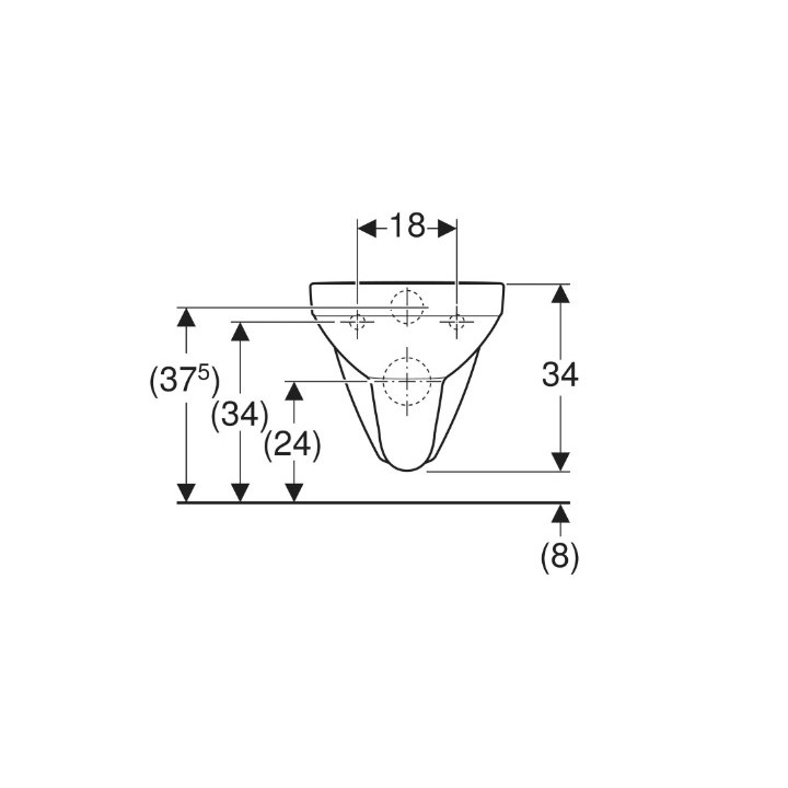 Geberit Selnova Square Wisząca miska WC, lejowa, B35cm, H34cm, T53cm, Rimfree