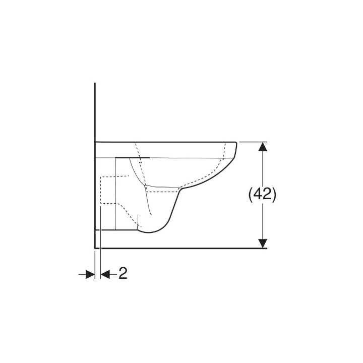 Geberit Selnova Square Wisząca miska WC, lejowa, B35cm, H34cm, T53cm, Rimfree