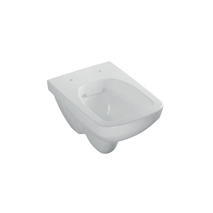 Geberit Selnova Compact  Wisząca miska WC, lejowa, B35cm, H34.5cm, T49cm, krótka, kształt geometryczny, Rimfree