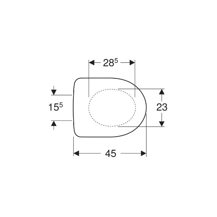 Geberit Selnova Deska sedesowa, mocowanie od góry, wolne opadanie, zawiasy metalowe, z wypinanymi zawiasami, zachodząca pokrywa 