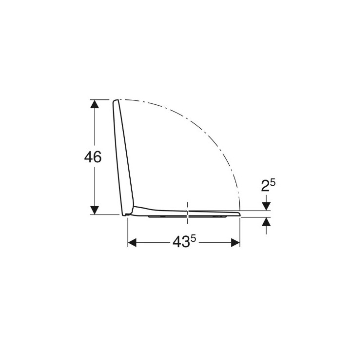 Geberit Selnova Deska sedesowa, mocowanie od góry, wolne opadanie, zawiasy metalowe, z wypinanymi zawiasami, zachodząca pokrywa 