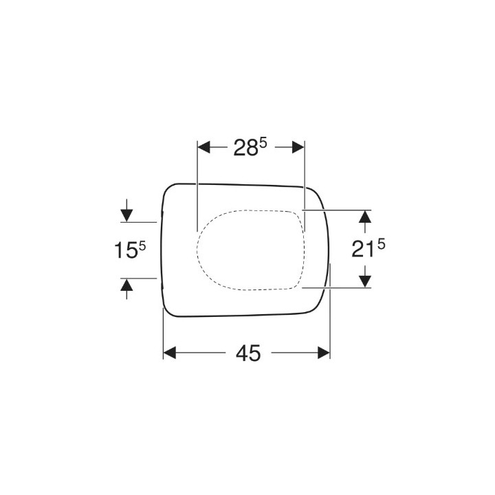 Geberit Selnova Square Deska sedesowa, mocowanie od góry, zachodząca pokrywa deski sedesowej