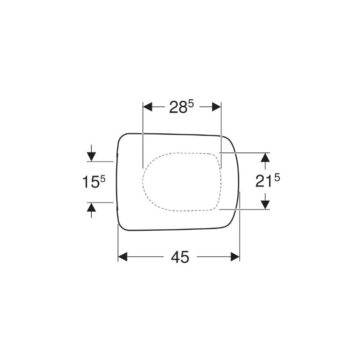 Geberit Selnova Square Deska sedesowa, mocowanie od góry, wolne opadanie, zachodząca pokrywa deski sedesowej, antybakteryjna