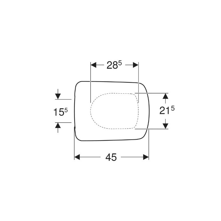 Geberit Selnova Compact Deska sedesowa, mocowanie od góry, kształt geometryczny, zachodząca pokrywa deski sedesowej