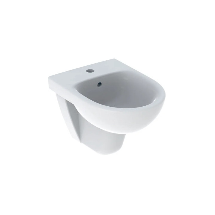 Geberit Selnova Compact Bidet wiszący, B35.5cm, H34.5cm, T48cm, krótki, z przelewem, z otworem na baterię