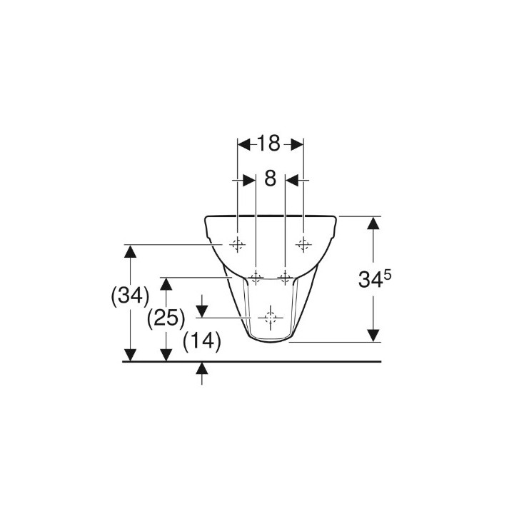 Geberit Selnova Bidet wiszący, B35cm, H34.5cm, T53cm, z przelewem, z otworem na baterię