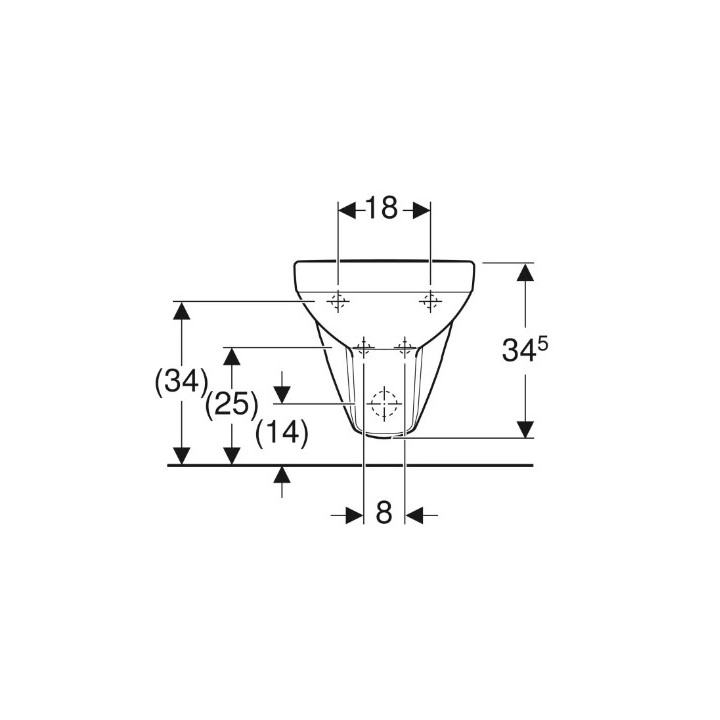 Geberit Selnova Square Bidet wiszący, B35cm, H35.5cm, T53cm, z przelewem, z otworem na baterię