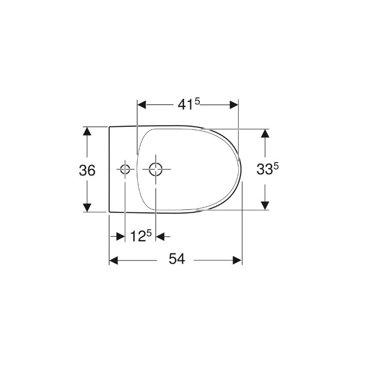 Geberit Selnova Bidet wolnostojący, B35.8cm, H39cm, T54cm, z przelewem, z otworem na baterię