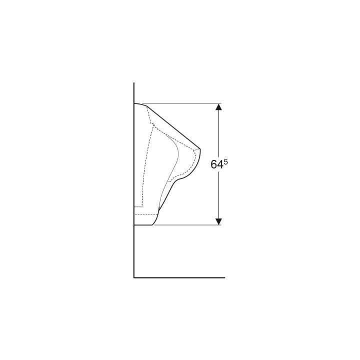 Geberit Alex Pisuar, B38cm, H64.5cm, T35cm, dopływ z tyłu, odpływ do tyłu