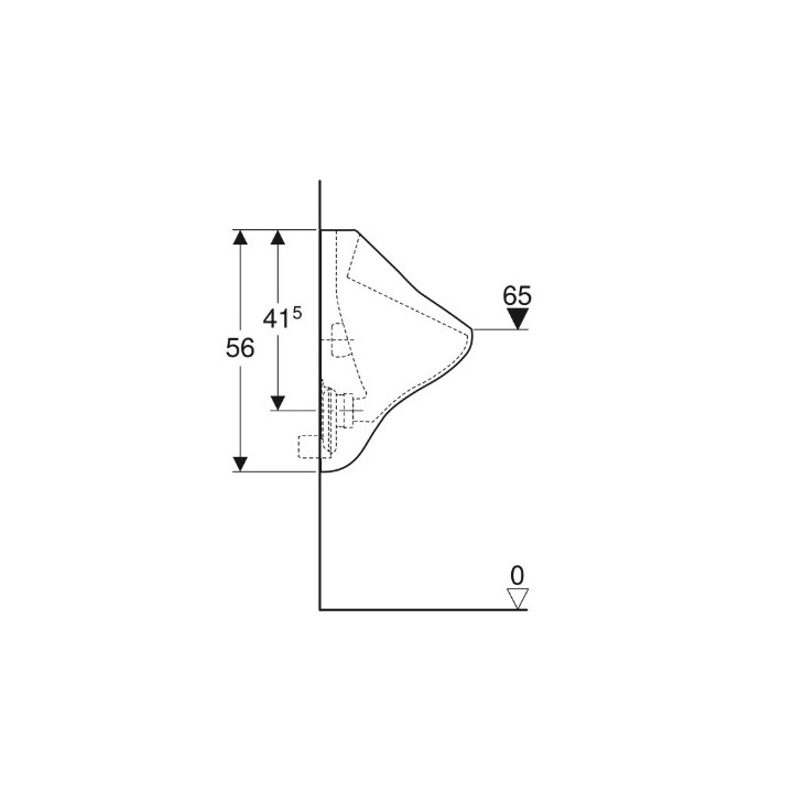 Geberit Felix Pisuar, B35cm, H56cm, T35.5cm, dopływ z tyłu, odpływ do tyłu