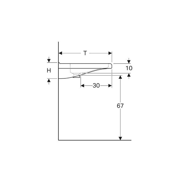 Geberit Selnova Comfort  Umywalka, B55cm, H15.5cm, T52.5cm, bez przelewu, z otworem na baterię
