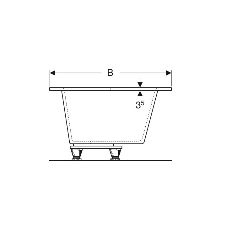 SELNOVA SQUARE wanna asymetryczna 160x100 cm, odpływ z prawej strony