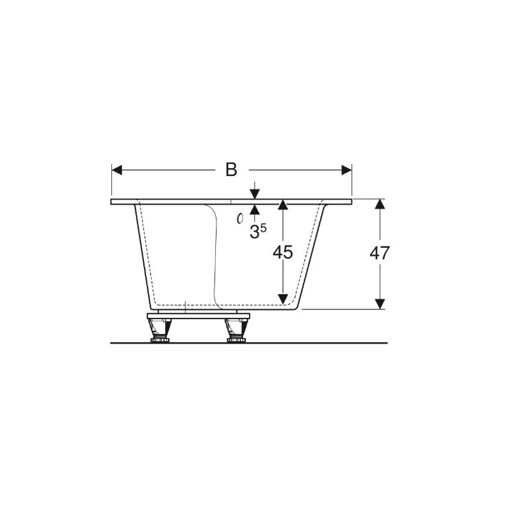 SELNOVA SQUARE wanna asymetryczna 160x100 cm, odpływ z lewej strony