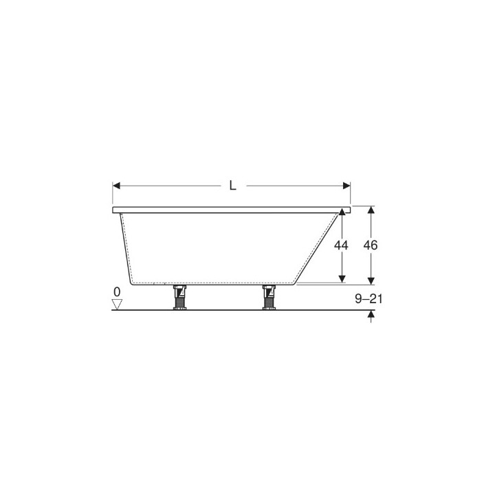 SELNOVA wanna asymetryczna 140x100 cm, odpływ z lewej strony - biała