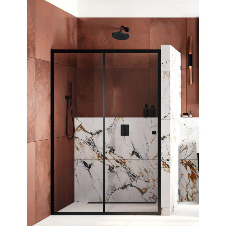 Drzwi prysznicowe do wnęki Besco Duo Slide, 100x195cm, przesuwne, szkło przejrzyste, profil chrom