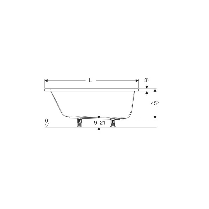 PERFECT wanna prostokątna 150x75 cm - biała