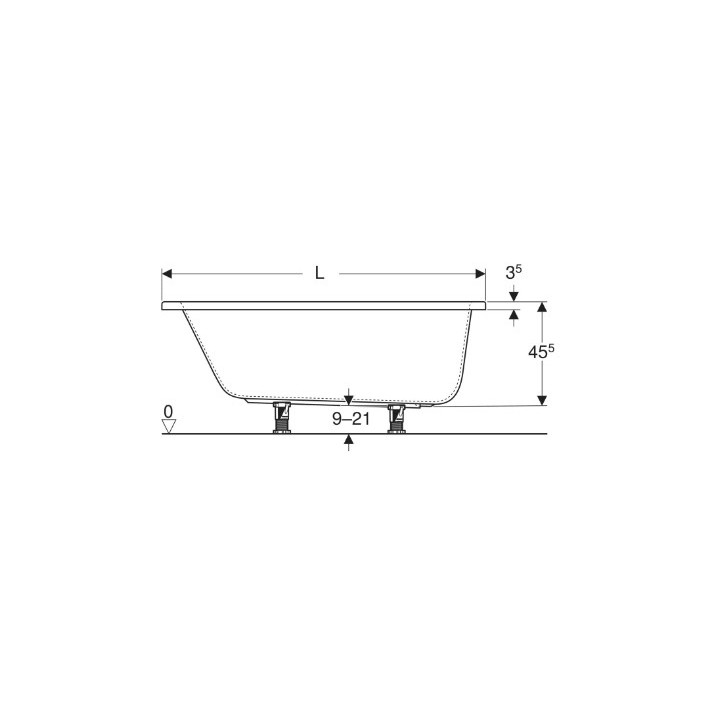 PERFECT wanna prostokątna 160x75 cm - biała