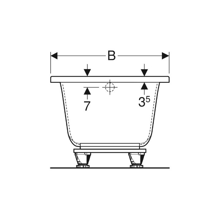SELNOVA SQUARE wanna prostokątna 160x75 cm - biała