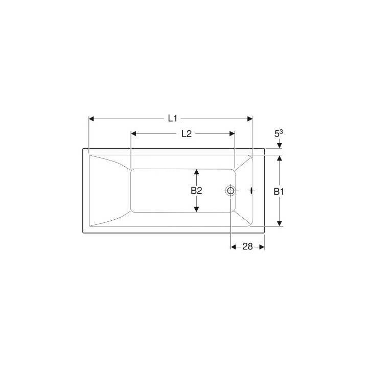 SELNOVA SQUARE wanna prostokątna 170x70 cm - biała