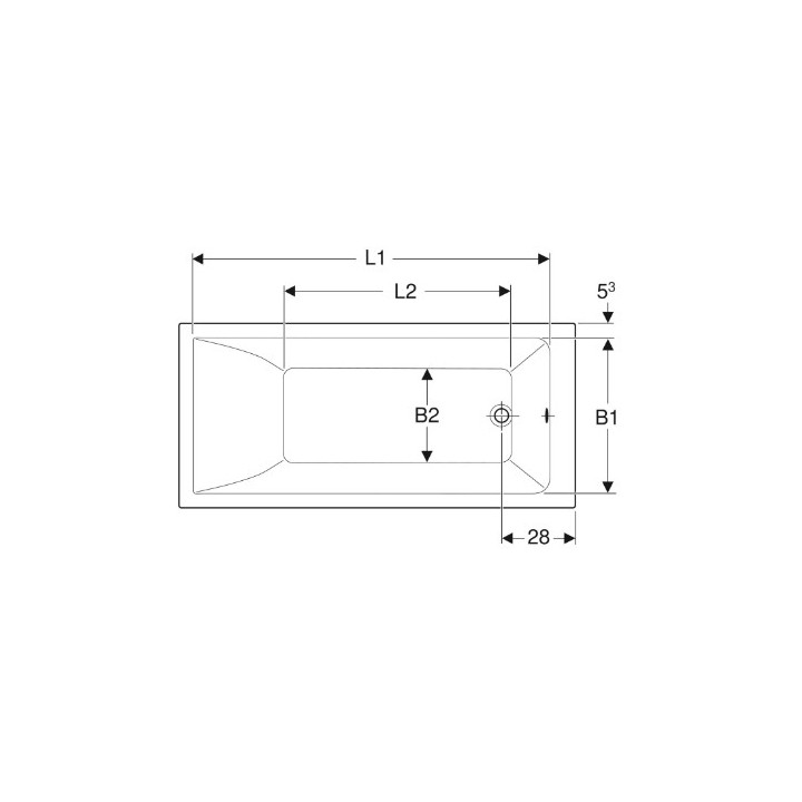 SELNOVA SQUARE wanna prostokątna 170x75 cm - biała