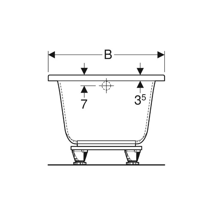 SELNOVA SQUARE wanna prostokątna 170x75 cm - biała
