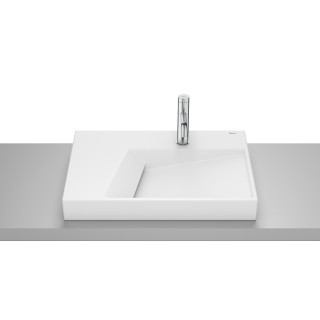 HORIZON Umywalka nablatowa GEOMETRIC 60x42 cm z otworem na baterię BIAŁY MAT