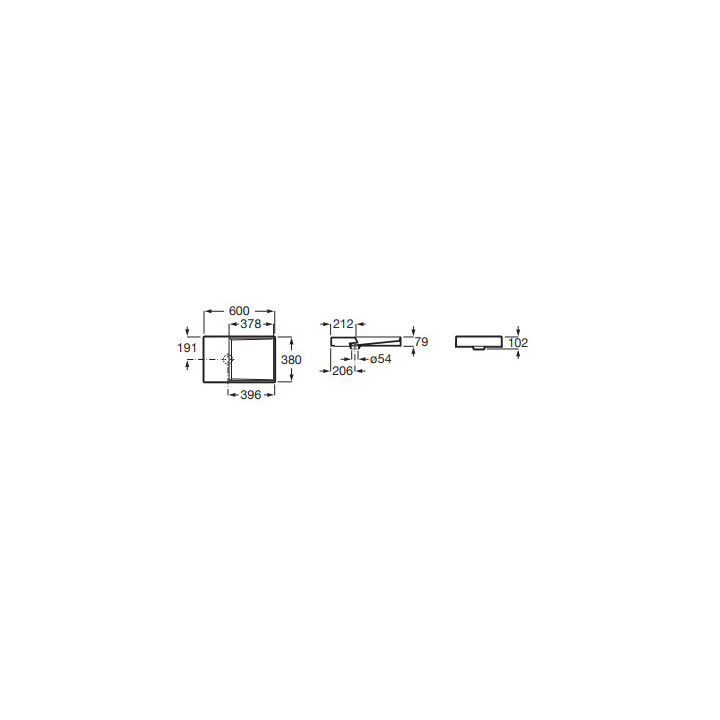 HORIZON Umywalka nablatowa DASH 60x38 cm BIAŁY POŁYSK