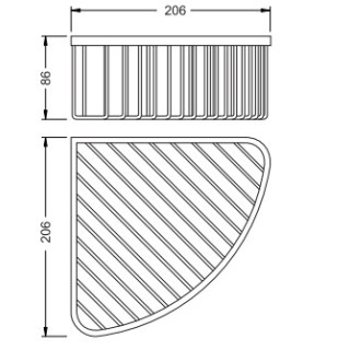 Koszyk Stella narożny wysoki 20x20 cm, chrom- sanitbuy.pl