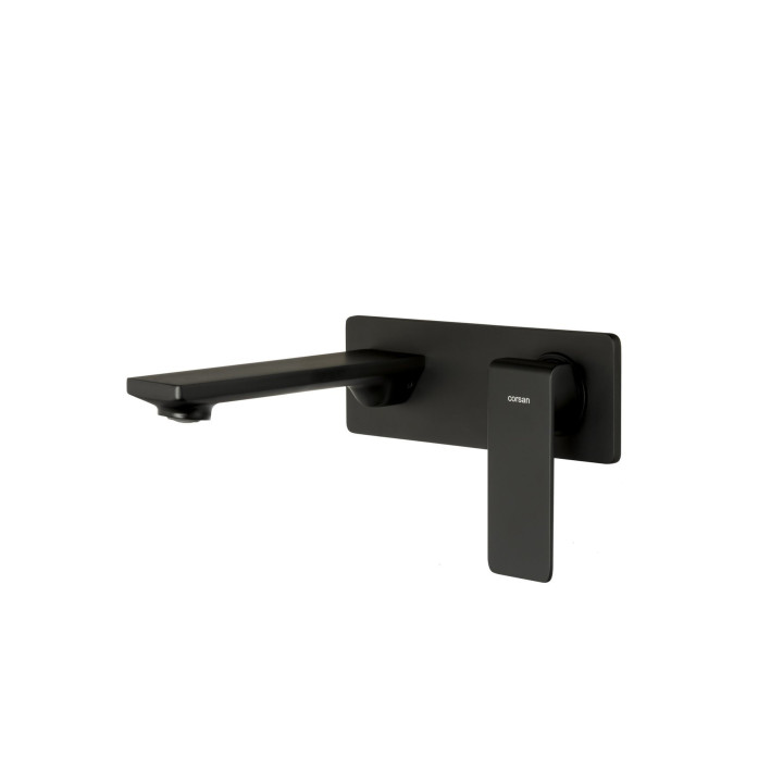 Bateria umywalkowa podtynkowa Corsan Trino czarna z wylewką