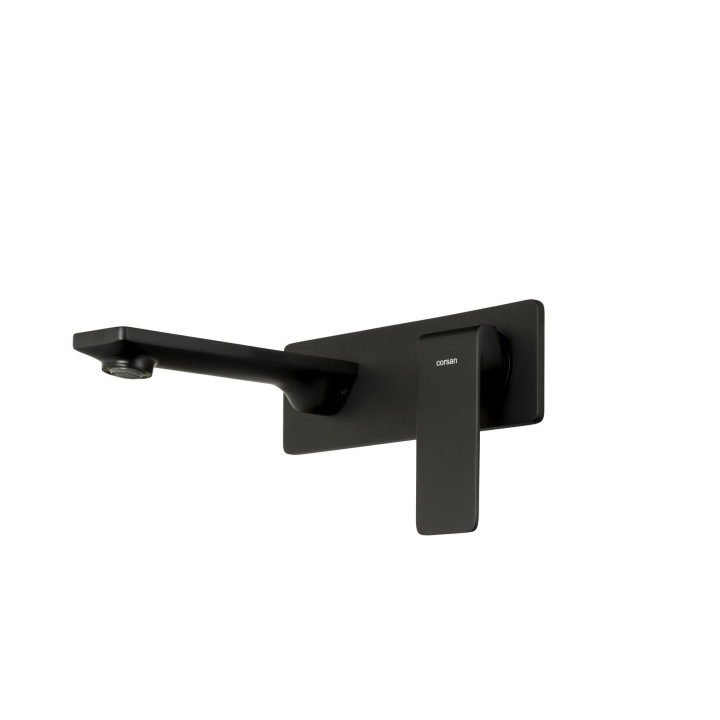 Bateria umywalkowa podtynkowa Corsan Trino czarna z wylewką