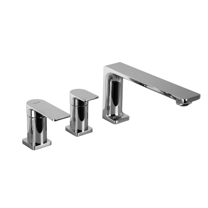 Bateria wannowa otworowa Corsan Trino chromowana