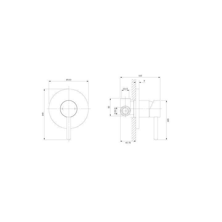 Y bateria prysznicowa podtynkowa 