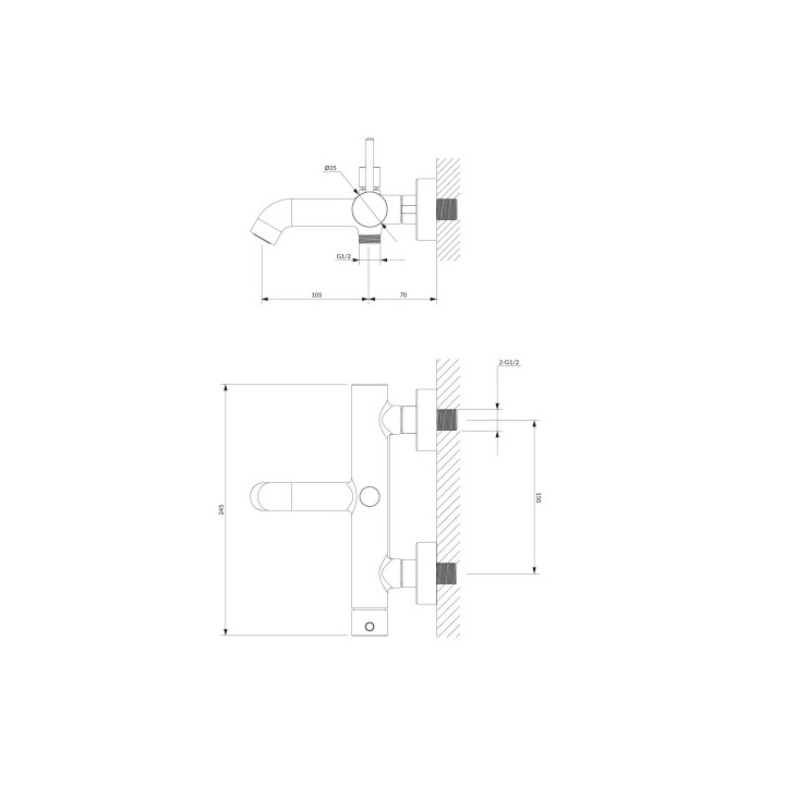 OMNIRES Y bateria wannowa z zestawem prysznicowym - miedź szczotkowana