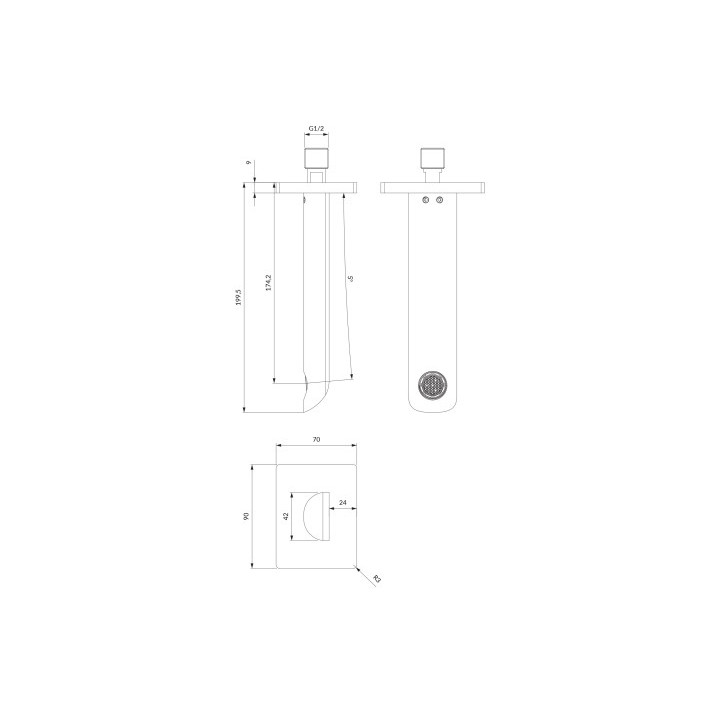 OMNIRES SACRAMENTO wylewka wannowa ścienna - chrom / biały
