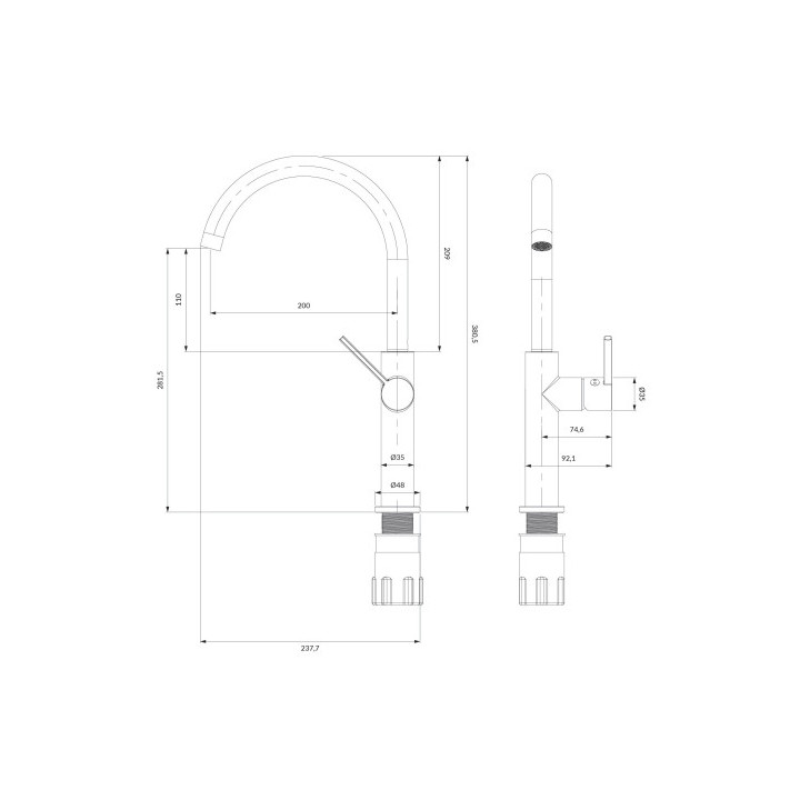 Bateria kuchenna OMNIRES TULA -  mosiądz szczotkowany 