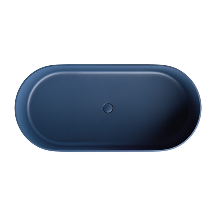 Wanna wolnostojąca OMNIRES OVO M+, 160x75 cm, z syfonem - midnight blue