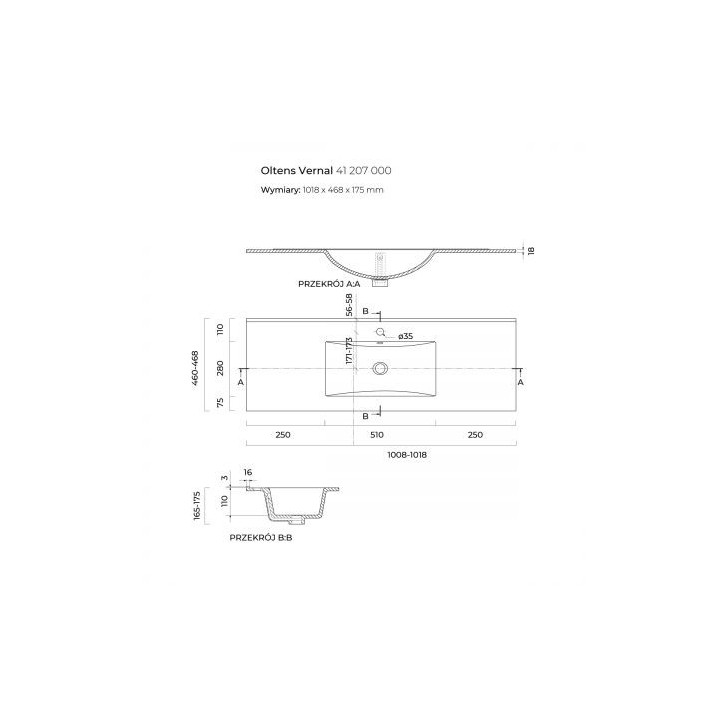 Umywalka nablatowa Oltens Hamnes, 60x42,5cm, owalna, bez przelewu, powłoka SmartClean, biała