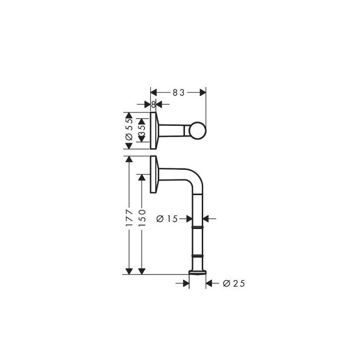 Axor Universal Circular uchwyt na papier toaletowy ścienny - czarny mat 