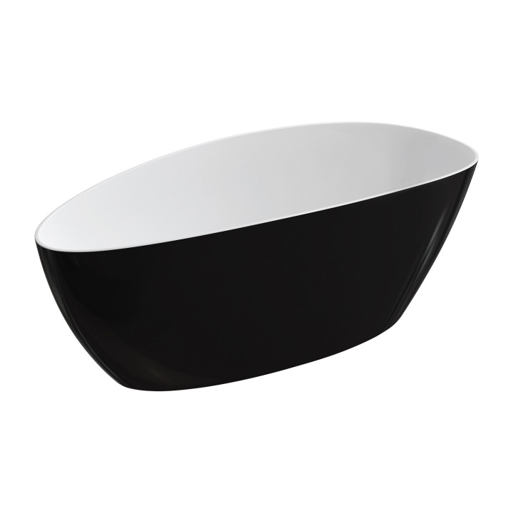 Wanna wolnostojąca OMNIRES BARCELONA M+, 170 x 77 cm - biały / czarny połysk