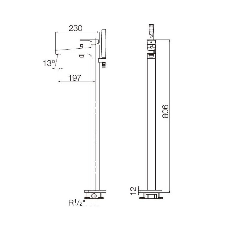 Pack 4w1: T-1000 podtynkowa wannowo-prysznicowa + Rocabox + głowica + zestaw punktowy