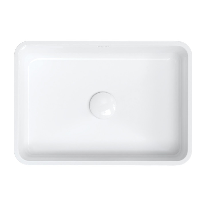  umywalka nablatowa OMNIRES PARMA M+, 50 x 35 cm - biały / szary połysk