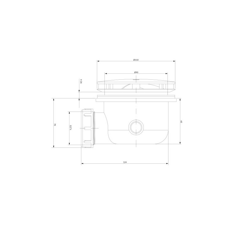 OMNIRES CGS syfon brodzikowy - czarny mat