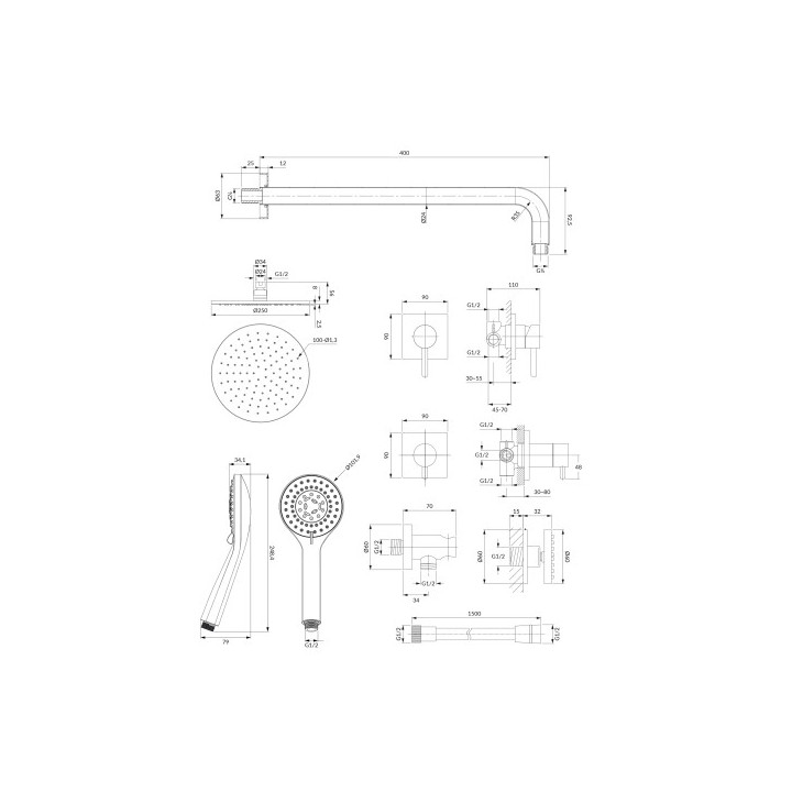 System prysznicowy podtynkowy OMNIRES Y - chrom