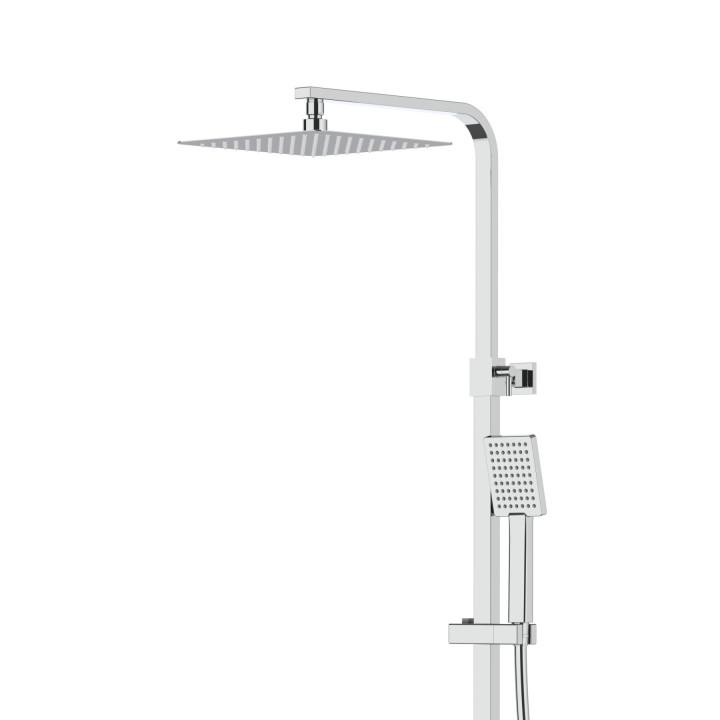 Natryskowa kolumna prysznicowa Corsan Ango chrom CMN02TCH kwadratowa deszczownica z baterią termostatyczną