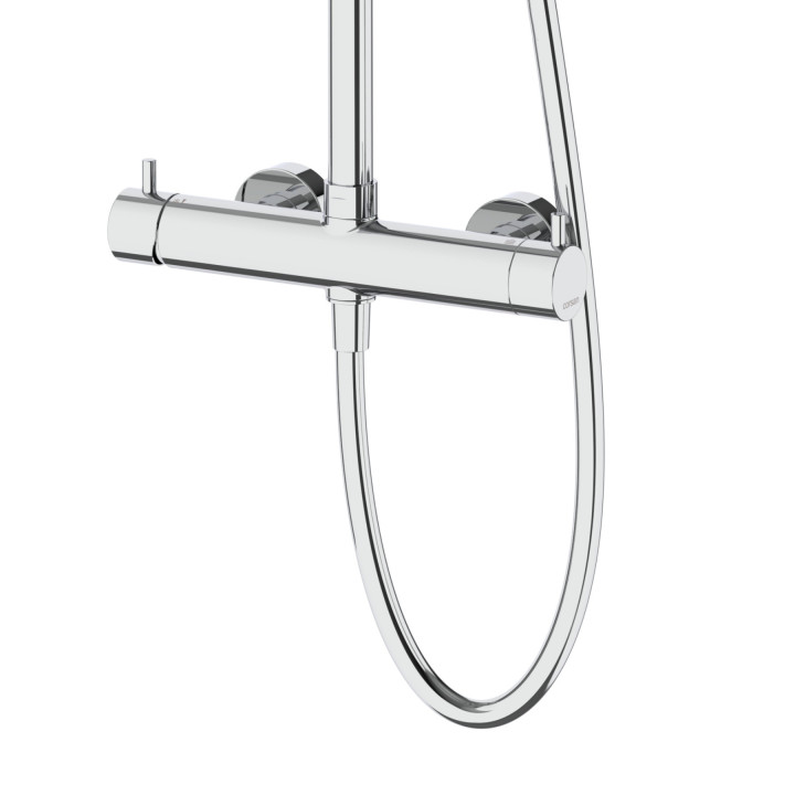 Natryskowa kolumna prysznicowa Corsan Lugo okrągła deszczownica z baterią mieszaczową