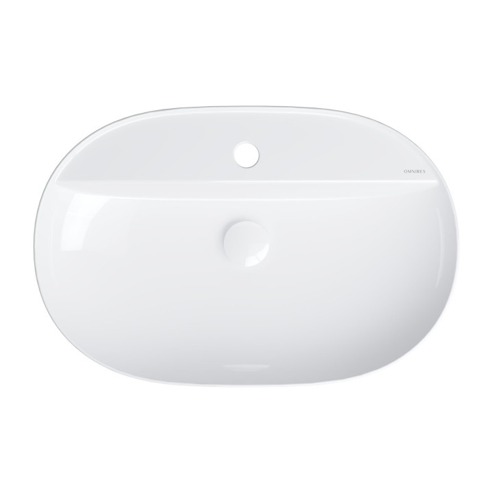 Umywalka nablatowa OMNIRES ATLANTA , 61 x 40 cm - biały połysk