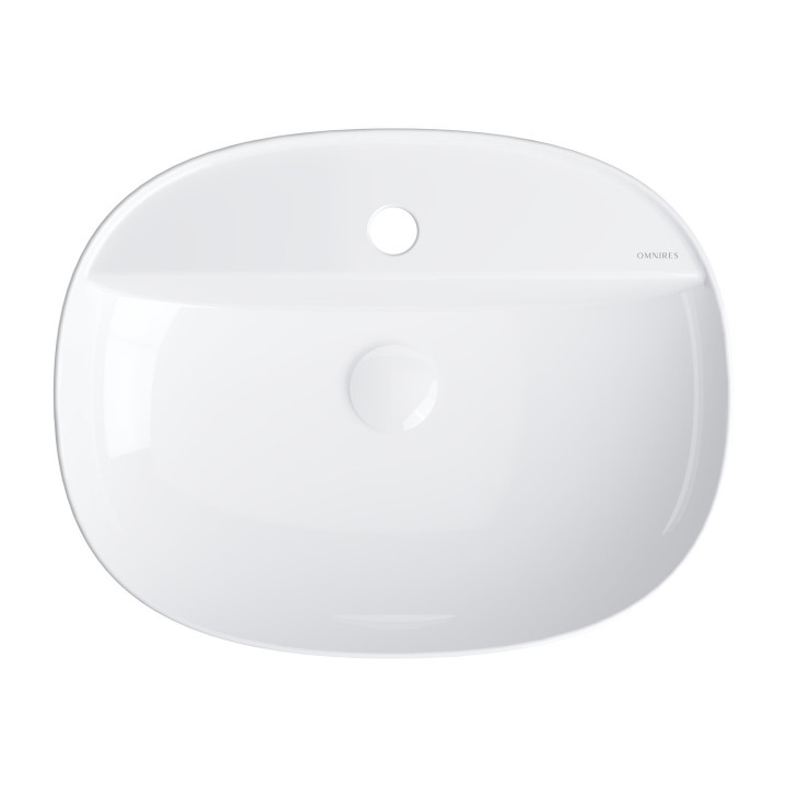 Umywalka nablatowa OMNIRES ATLANTA , 51 x 39 cm - biały połysk