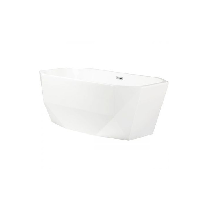 Oltens Stygg wanna wolnostojąca 160x73 cm owalna akrylowa - biała