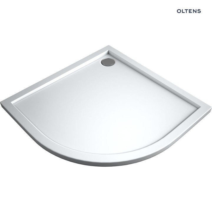 Oltens Superior brodzik półokragły 80x80 cm akrylowy - biały