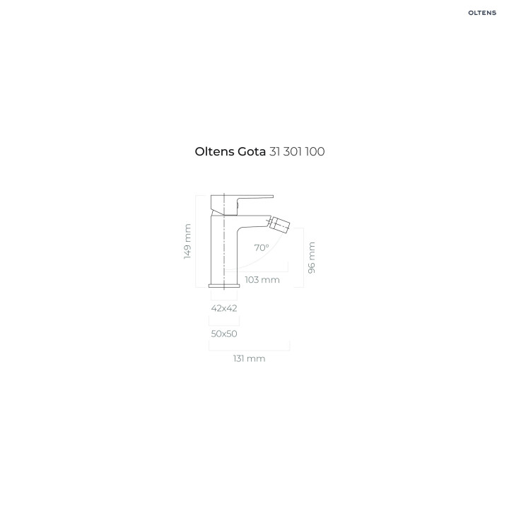 Oltens Gota bateria bidetowa stojąca - czarny mat
